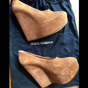 Dolce & Gabbana Suede Wedge Heels
